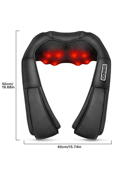 Senmeo Shiatsu Neck and Back Massager, Electric Shoulder Massager with 4D Heating Function, Neck, Back, Shoulder, Foot, Leg Massage Pillow for Muscle Pain Relief, Suitable for Home/Office/Car, Perfect Gift for Ladies/Men